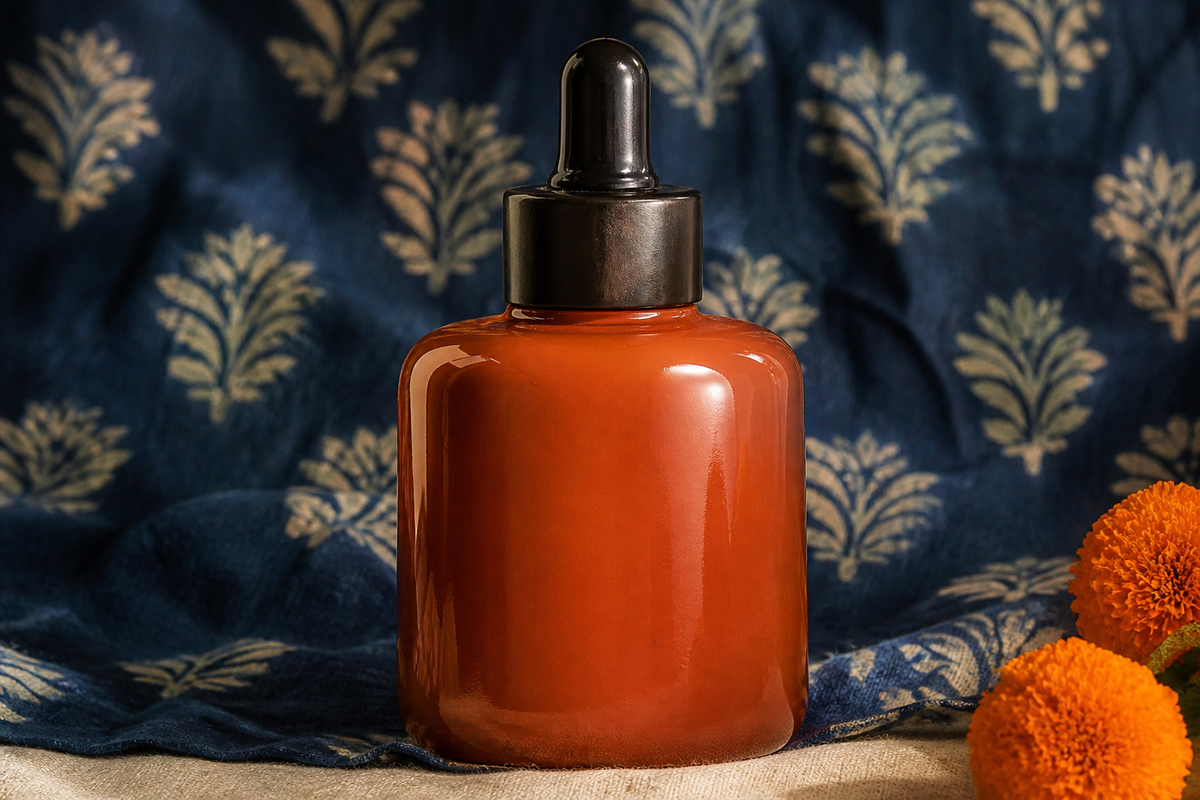 PHA in hand-blown terracotta glass